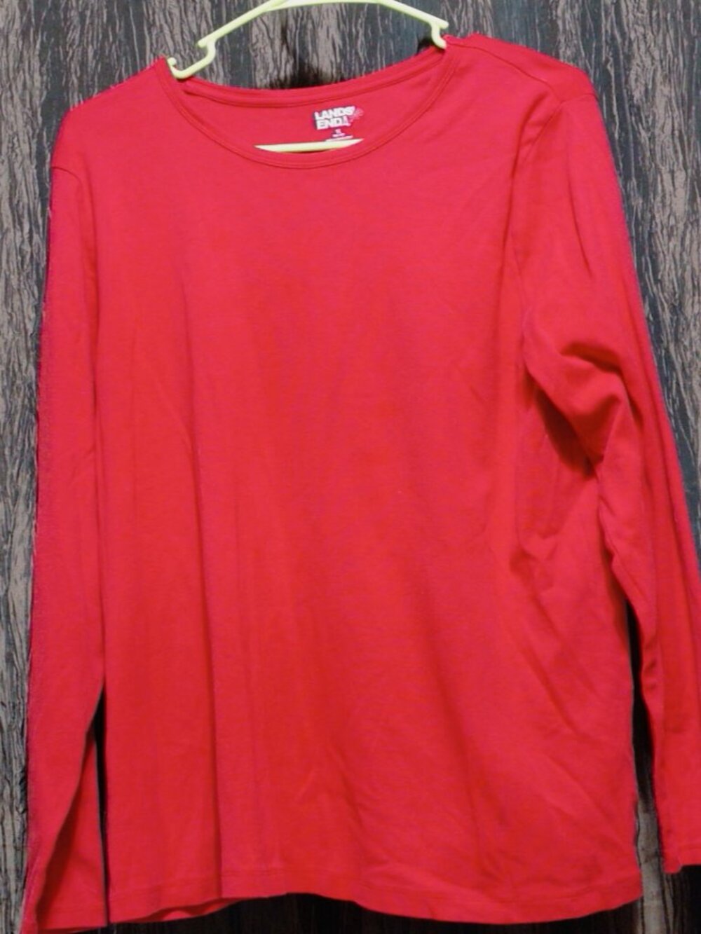 Red Lands' End long-sleeve crewneck top Size 1X